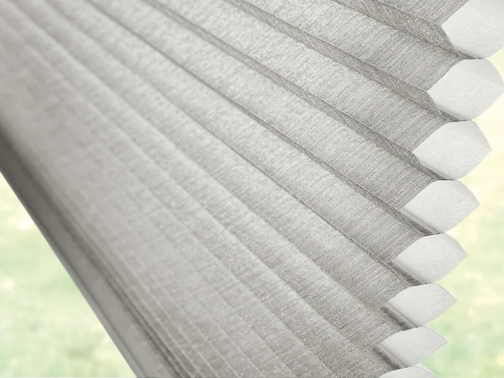 Single-cell shades are made with one layer of honeycomb cells. These shades typically feature larger pleat sizes and are ideal for standard-sized windows.